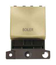 Mini Grid Satin Brass 20A DP Ingot Switch Module - Boiler