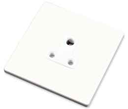 Screwless White Single Round Pin Socket - 5A