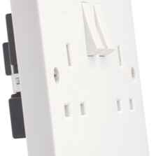 White Double Switched Socket	 - 13a 