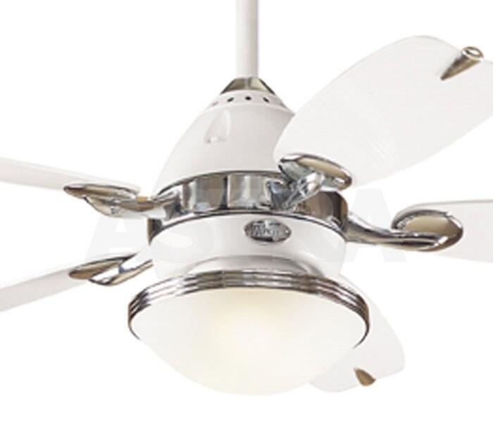 Hunter Retro Ceiling Fan with Light - White - 48" White