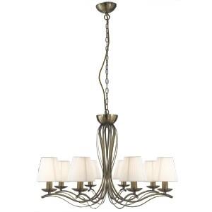 Siena Pressed Glass Globe Chandelier, Brass Siena Pressed Glass Globe Chandelier, Brass