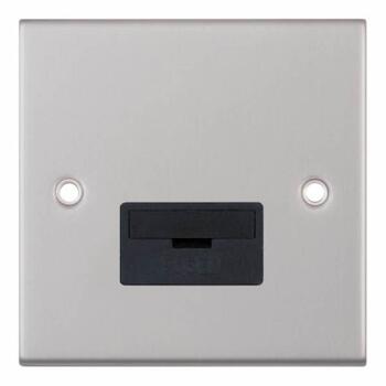 Slimline 13A Unswitched Fused Spur - Satin Chrome - With Black Interior
