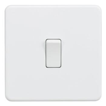 Screwless Matt White Light Switch - Single Intermediate