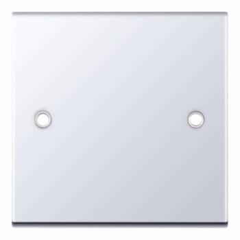 Slimline Polished Chrome Blank Plate  - 1 Gang Single