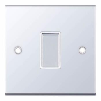Slimline 1 Gang 2 Way Light Switch - P/Chrome - With White Interior