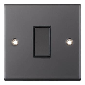 Slimline Black Nickel Light Switch  - 1 Gang Intermediate