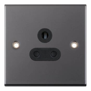 Slimline Black Nickel 5A Lighting Socket  - 5a Unswitched