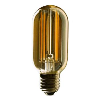 405mm Black & Crackled Mirror Pendant Light - 2w Vintage Tubular LED Lamp