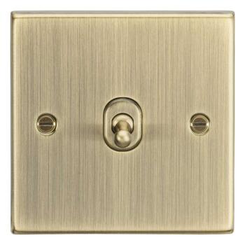 Antique Brass Toggle Light Switch - 1 Gang 2 Way Single