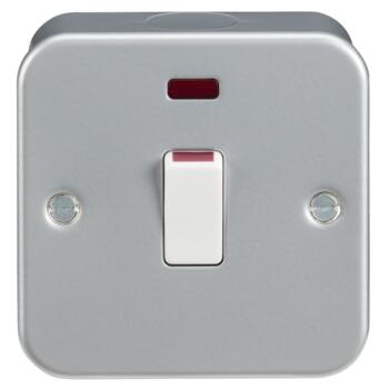 Metal Clad 20A 1G DP Switch - with Neon