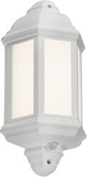 White IP54 LED PIR Half Wall Lantern 