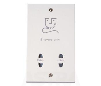 Polar Shaver Socket - Dual Voltage 115V/230V - Bright White