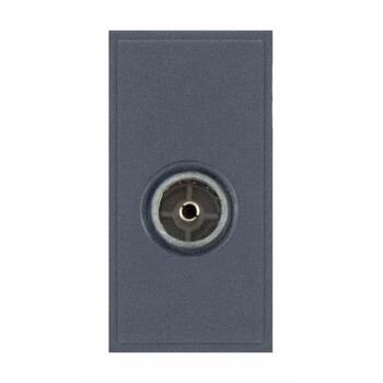 Coaxial Socket Eurodata module Female Non-Isolated without Faraday Cage  - Grey