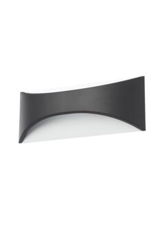 Black Outdoor LED Up/Down Wall Light With Opal Glass Diffuser - ZN-31768-BLK