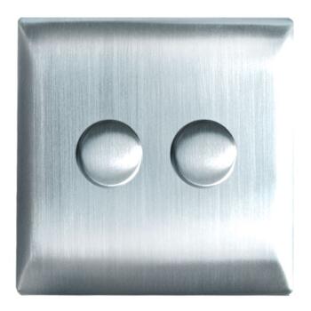 Screwless 2 Way Double Dimmer Switch - B S/Steel - Brushed Stainless Steel