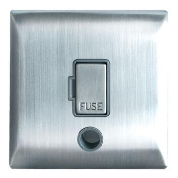 Screwless 13A Unswitched Fused Spur - Cable - BSS - Brushed Stainless Steel