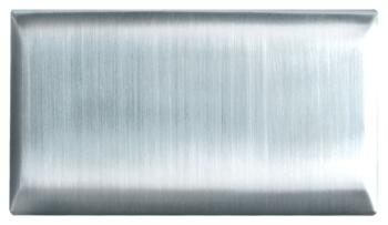 Screwless Double 2 Gang Blank Plate -Brushed Steel - Brushed Stainless Steel