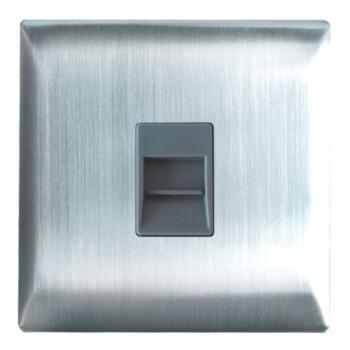 Screwless Telephone Socket Secondary - Brushed S/S - Brushed Stainless Steel