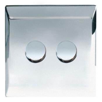 Screwless 2 Way Double Dimmer Switch - P/Chrome - Polished Chrome