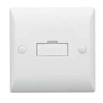 Silk 13A Unswitched Fused Spur - White - Slimline White