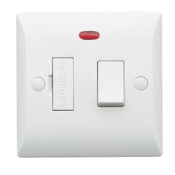 Silk 13A DP Switched Fused Spur - Neon - White - Slimline White