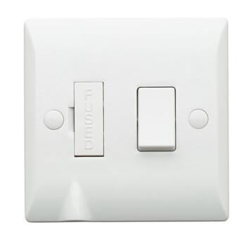 Silk 13A DP Switched Fused Spur - Flex Out - White - Slimline White