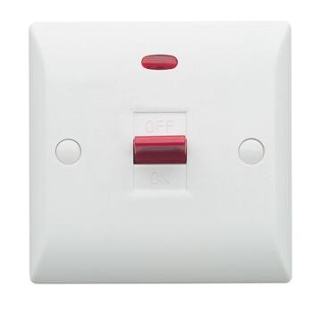 Silk 45A DP Switch with Neon - White - Slimline White
