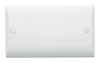 Silk Double 2 Gang Blank Plate - White - Slimline White