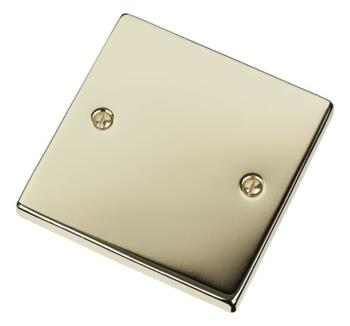 Polished Brass Blank Plate - Single 1 Gang - Polished Brass