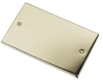 Polished Brass Blank Plate - Double 2 Gang - Polished Brass