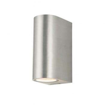 Stainless Steel Curved Up & Down Outdoor GU10 LED Wall Light - Stainless Steel