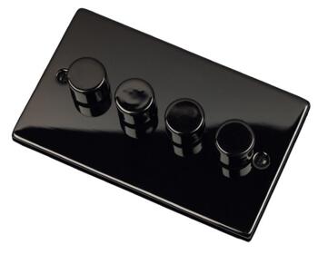 Black Nickel Dimmer Switch - Quad 4 Gang 2 Way - Black Nickel 