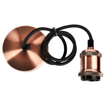 Copper Vintage Pendant 1.2m Cable Set - With Black cable
