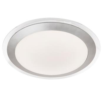 Flush Bathroom LED Ceiling Light Silver White Acrylic Diffuser 12W - 7684-33SI
