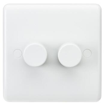 White LED / Standard Dimmer Switch - 2 Gang 