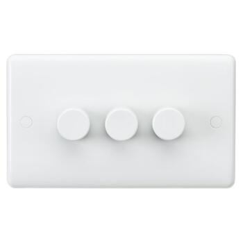 White LED / Standard Dimmer Switch - 3 Gang