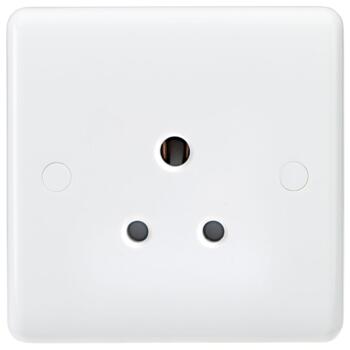 White 5A Single Round Pin Socket - Pack of 1