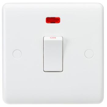 White 20A DP Isolator Switch - With Neon