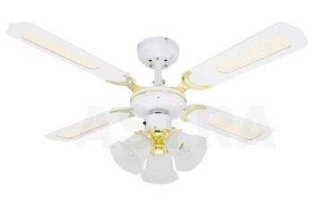 Westinghouse Portland Trio Ceiling Fan Light-White - 36" White and Polished Brass