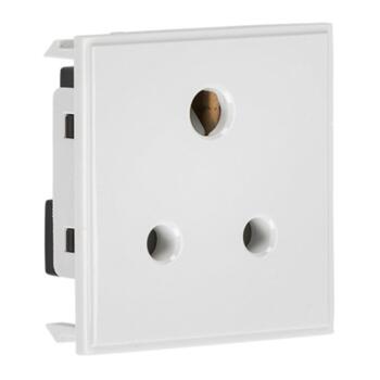5Amp 1G Unswitched Round Socket Module - White