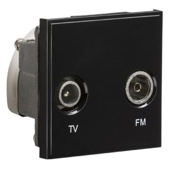Diplexed TV /FM DAB Outlet Module  - Black