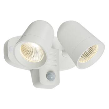 LED White IP65 Twin Spot Floodlight With PIR  - FLTPW
