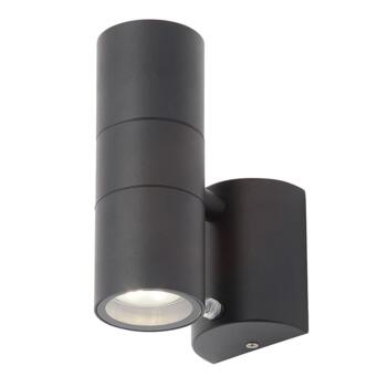Black Outdoor Up/Down GU10 LED Wall Light With Photocell - ZN-34022-BLK