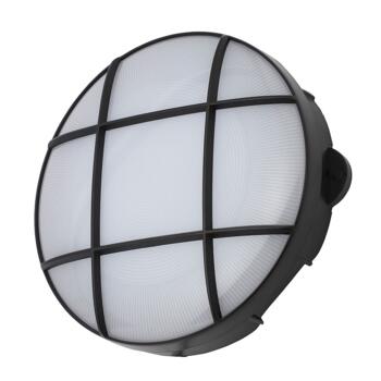 Small Black Round Grid Bulkhead Light - CZ-34024-BLK