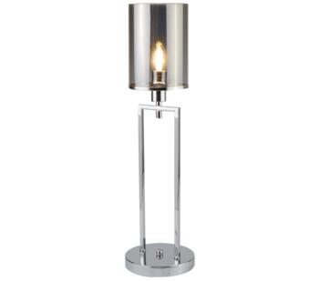 Chrome/Smoked Glass 1 Light Table Lamp - 9052CC