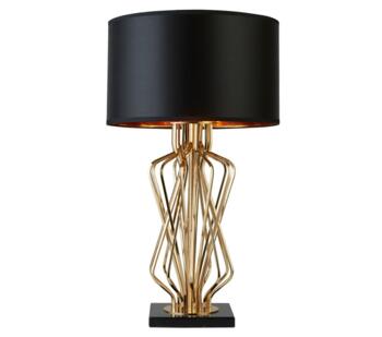  Black Marble Base & Gold Table Lamp - 4110GO