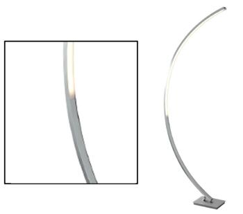 Satin Silver Curved LED Floor Lamp - 1070SS