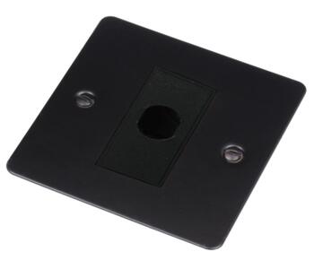 Flat Plate Matt Black Flex Outlet Plate - Single