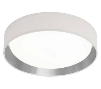 Flush 1 Light 15W LED Ceiling Light - White/Silver Inner