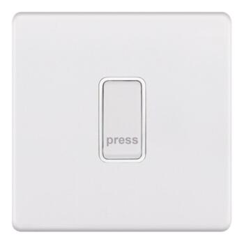 Screwless Matt White Light Switch - Push Switch "PRESS"